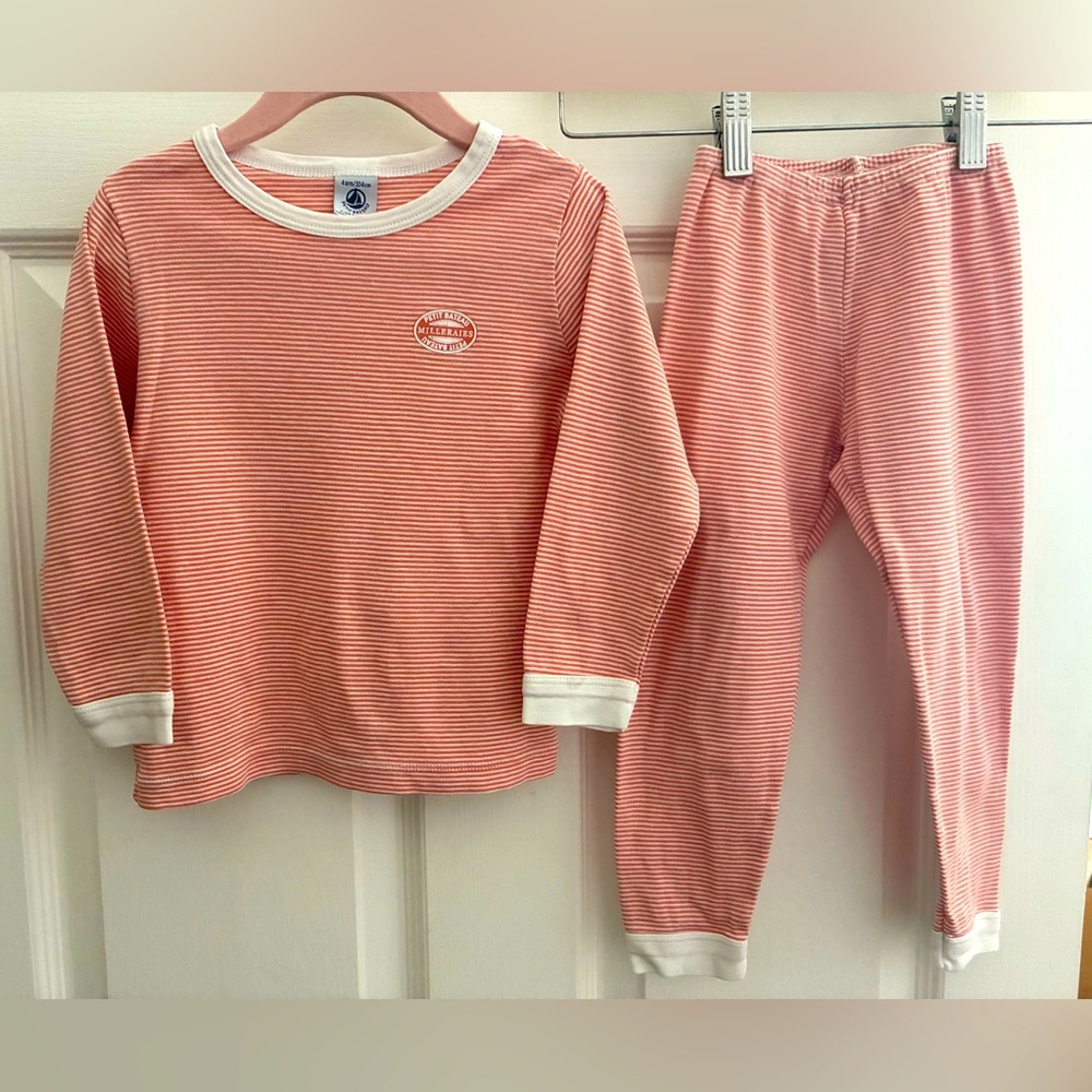 Petit Bateau size 4 striped pajama set